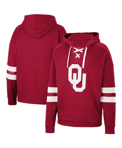 Colosseum Men's  Crimson Oklahoma Sooners Lace-up 4.0 Pullover Hoodie