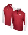 Colosseum Men's  Crimson Oklahoma Sooners Langmore Raglan Quarter-zip Top In Crimson