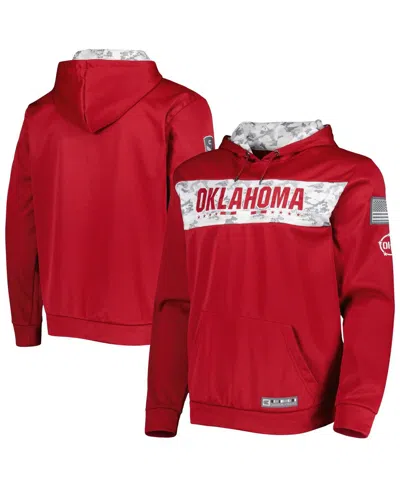 Colosseum Men's  Crimson Oklahoma Sooners Oht Military-inspired Appreciation Team Color Pullover Hood