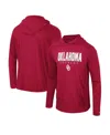 Colosseum Men's  Crimson Oklahoma Sooners Team Color Rival Hoodie Long Sleeve T-shirt In Crimson