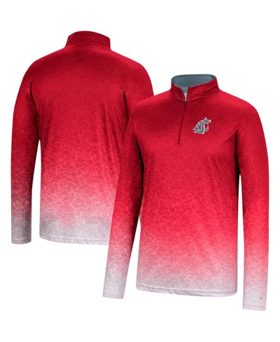 Colosseum Men's  Crimson Washington State Cougars Walter Quarter-zip Windshirt