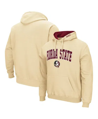 Colosseum Men's  Gold Florida State Seminoles Arch And Logo 3.0 Pullover Hoodie