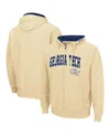 Colosseum Men's  Gold-tone Georgia Tech Yellow Jackets Arch Logo 3.0 Full-zip Hoodie In Gold