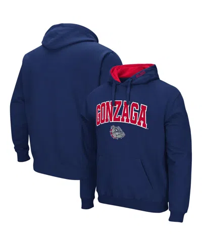 Colosseum Men's  Gonzaga Bulldogs Arch And Logo Pullover Hoodie In Navy