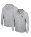 Colosseum Men's  Gray Alabama Crimson Tide Cybernetic Raglan Quarter-zip Hooded Top In Gray