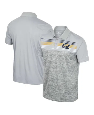 Colosseum Men's  Gray Cal Bears Cybernetic Polo Shirt
