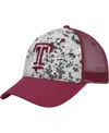 Colosseum Men's  Gray, Cherry Temple Owls Love Fern Trucker Snapback Hat In Gray,cherry