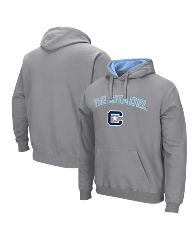 Colosseum Men's  Gray Citadel Bulldogs Arch & Logo Pullover Hoodie