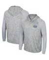 Colosseum Men's  Gray Florida Gators Cybernetic Raglan Quarter-zip Hooded Top In Gray