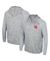 Colosseum Men's  Gray Houston Cougars Cybernetic Raglan Quarter-zip Hooded Top In Gray