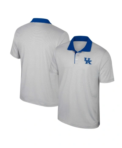 Colosseum Men's  Gray Kentucky Wildcats Tuck Striped Polo Shirt