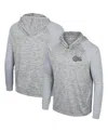 Colosseum Men's  Gray Montana Grizzlies Cybernetic Raglan Quarter-zip Hooded Top In Gray