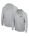 Colosseum Men's  Gray Oklahoma State Cowboys Cybernetic Raglan Quarter-zip Hooded Top In Gray