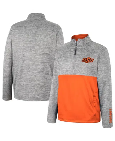 Colosseum Men's  Gray Oklahoma State Cowboys John Half-zip Jacket