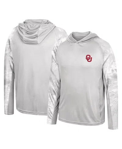 Colosseum Men's  Gray, Realtree Camo Oklahoma Sooners Gulf Stream Raglan Long Sleeve Hooded T-shirt In Gray,realtree Camo