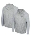 Colosseum Men's  Gray Tcu Horned Frogs Cybernetic Raglan Quarter-zip Hooded Top In Gray