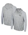 Colosseum Men's  Gray Ucf Knights Cybernetic Raglan Quarter-zip Hooded Top In Gray