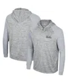 Colosseum Men's  Gray Ucla Bruins Cybernetic Raglan Quarter-zip Hooded Top In Gray