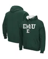 Colosseum Men's Eastern Michigan Eagles Arch And Logo Pullover Hoodie In Green