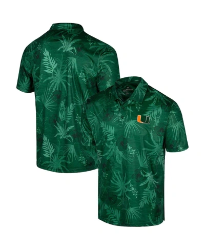 Colosseum Men's  Green Miami Hurricanes Big And Tall Palms Polo Shirt