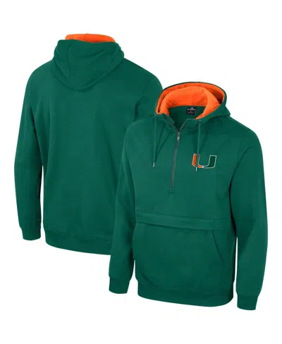 Colosseum Men's  Green Miami Hurricanes Half-zip Hoodie