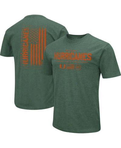 Colosseum Men's  Green Miami Hurricanes Oht Military-inspired Appreciation Flag 2.0 T-shirt