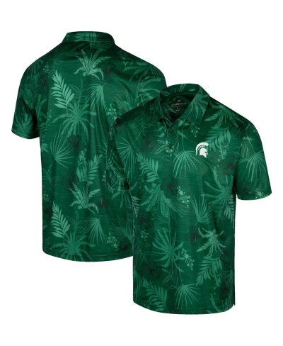Colosseum Men's  Green Michigan State Spartans Palms Team Polo Shirt
