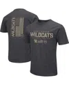 Colosseum Men's  Heather Black Kansas State Wildcats Big And Tall Oht Military-inspired Appreciation In Heather Black