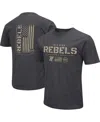 Colosseum Men's  Heather Black Ole Miss Rebels Big And Tall Oht Military-inspired Appreciation Playbo In Heather Black
