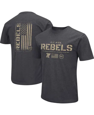Colosseum Men's  Heather Black Ole Miss Rebels Big And Tall Oht Military-inspired Appreciation Playbo