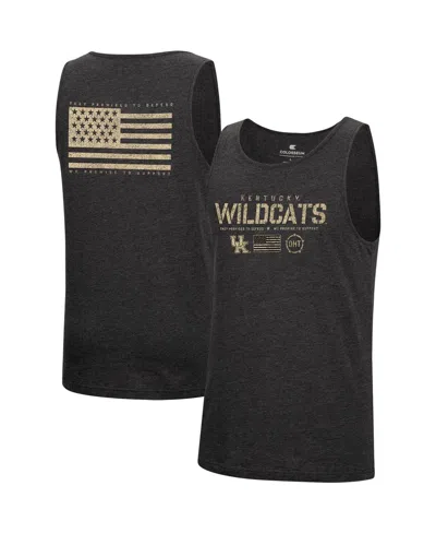 Colosseum Men's  Heathered Black Nebraska Huskers Military-inspired Appreciation Oht Transport Tank T