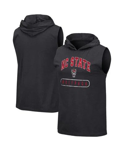 Colosseum Heathered Black Nc State Wolfpack Varsity Team Hoodie Tank Top