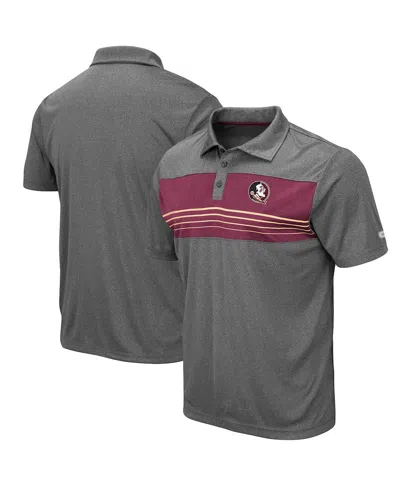 Colosseum Men's  Heathered Charcoal Florida State Seminoles Smithers Polo