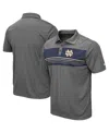 Colosseum Men's  Heathered Charcoal Notre Dame Fighting Irish Team Smithers Polo Shirt In Heathered Charcoal