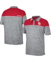 Colosseum Men's  Heathered Gray, Crimson Oklahoma Sooners Birdie Polo Shirt In Heathered Gray,crimson