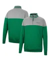 Colosseum Men's  Heathered Gray, Green Oregon Ducks Be The Ball Quarter-zip Top In Heathered Gray,green