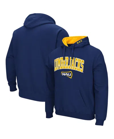 COLOSSEUM MEN'S COLOSSEUM HEATHERED GRAY NORTHERN ARIZONA LUMBERJACKS ARCH AND LOGO PULLOVER HOODIE