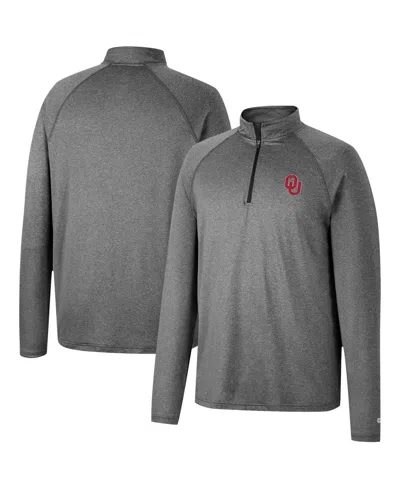 Colosseum Men's  Heathered Gray Oklahoma Sooners Earth First Raglan Quarter-zip Windshirt