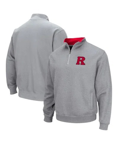 Colosseum Men's  Heathered Gray Rutgers Scarlet Knights Tortugas Team Logo Quarter-zip Jacket