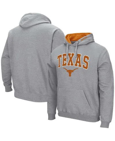 Colosseum Men's  Heathered Gray Texas Longhorns Arch & Team Logo 3.0 Pullover Hoodie In Charcoal