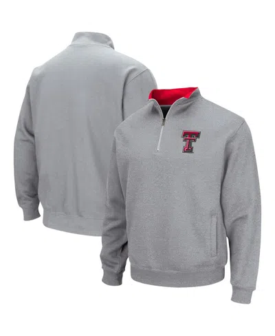 Colosseum Men's  Heathered Gray Texas Tech Red Raiders Tortugas Team Logo Quarter-zip Jacket