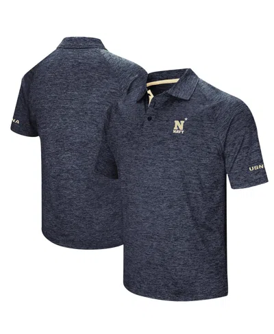 Colosseum Men's  Heathered Navy Navy Midshipmen Down Swing Polo Shirt