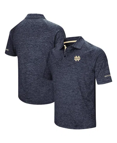 Colosseum Men's  Heathered Navy Notre Dame Fighting Irish Down Swing Raglan Polo Shirt