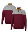 Colosseum Men's  Maroon, Heather Gray Minnesota Golden Gophers Be The Ball Quarter-zip Top In Maroon,heather Gray
