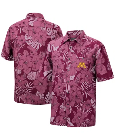 Colosseum Men's  Maroon Minnesota Golden Gophers The Dude Camp Button-up Shirt