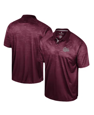 Colosseum Men's  Maroon Montana Grizzlies Honeycomb Raglan Polo Shirt