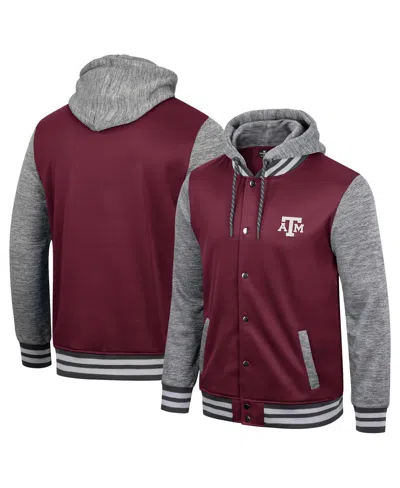 Colosseum Men's  Maroon Texas A&m Aggies Robinson Hoodie Full-snap Jacket