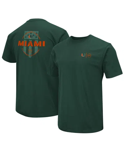 Colosseum Men's  Miami Hurricanes Oht Military-inspired Appreciation T-shirt In Green