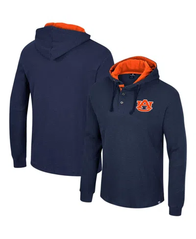 Colosseum Men's  Navy Auburn Tigers Affirmative Thermal Hoodie Long Sleeve T-shirt