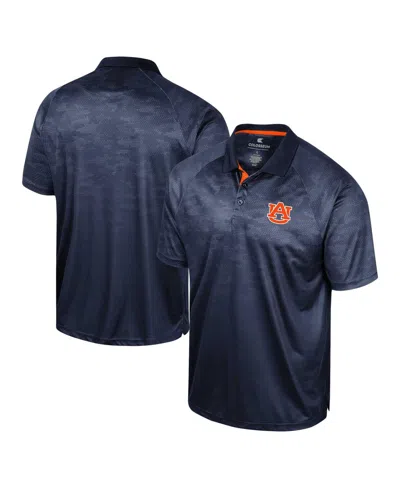 Colosseum Men's  Navy Auburn Tigers Honeycomb Raglan Polo Shirt